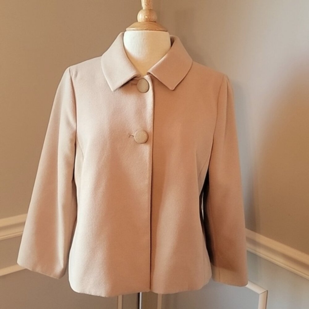 CHICO'S Arabian Camel Two Button Casual Business Cropped Swing Jacket Coat NEW